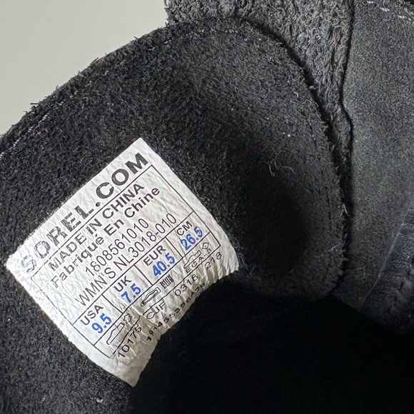 Sorel Black Lace-Up Boots Joan Of Arctic Wedge Size 9.5 - Picture 5 of 12